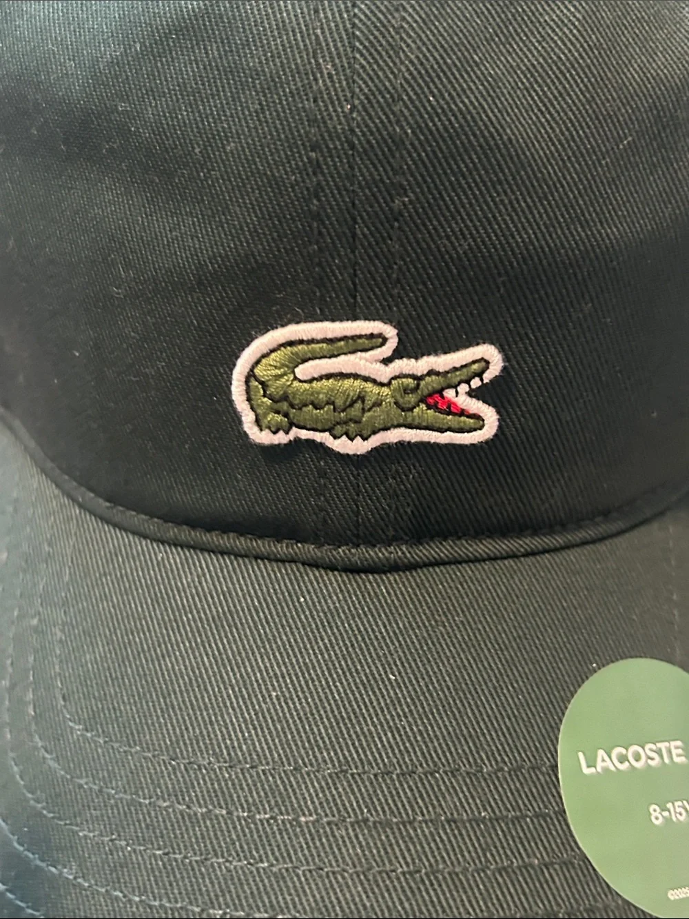 Lacoste Dark Green Crocodile Patch Kids Baseball Hat 50% OFF SEND OFFER